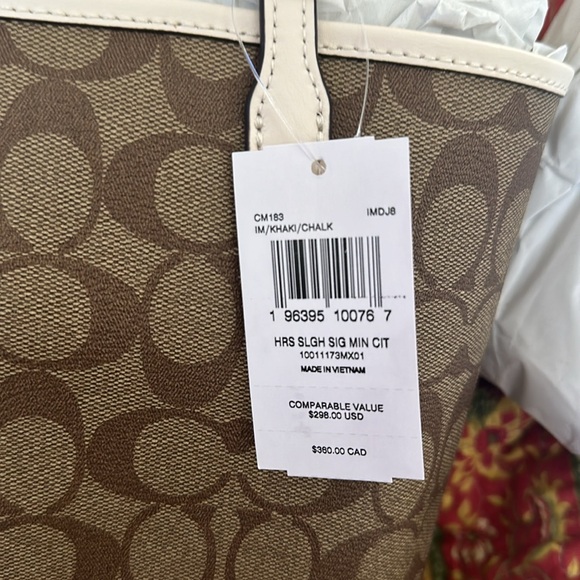 NWT Coach Slgh sig mini bag khaki chalk bag - Picture 5 of 5